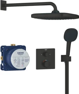 GROHE QuickFix Precision inbouw douchesysteem vierkant matte black