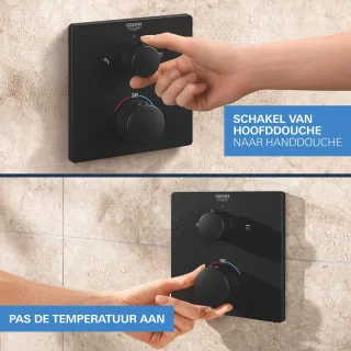 GROHE QuickFix Precision inbouw douchesysteem vierkant matte black