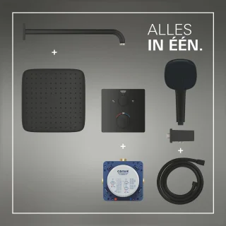 GROHE QuickFix Precision inbouw douchesysteem vierkant matte black