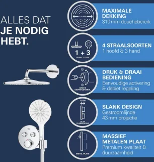 GROHE QuickFix Precision SmartControl inbouw doucheset chroom