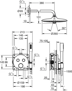 GROHE QuickFix Precision SmartControl inbouw douchesysteem chroom