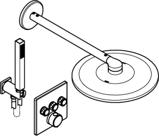 GROHE QuickFix Precision SmartControl inbouw douchesysteem vierkant chroom