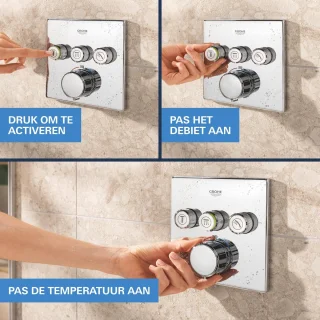 GROHE QuickFix Precision SmartControl inbouw douchesysteem vierkant chroom