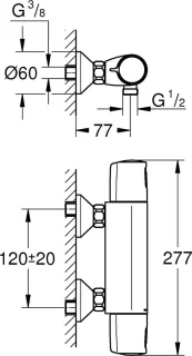 GROHE QuickFix Precision Trend thermostatische douchemengkraan Mat Zwart