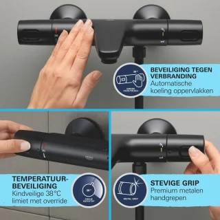 GROHE QuickFix Precision Trend thermostatische douchemengkraan Matte Black
