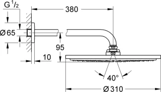 GROHE Rainshower 310 Hoofddoucheset Cool Sunrise Geborsteld