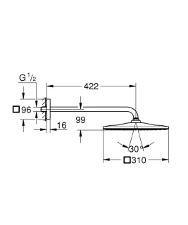 GROHE Rainshower 310 Mono Cube hoofddouche set chroom