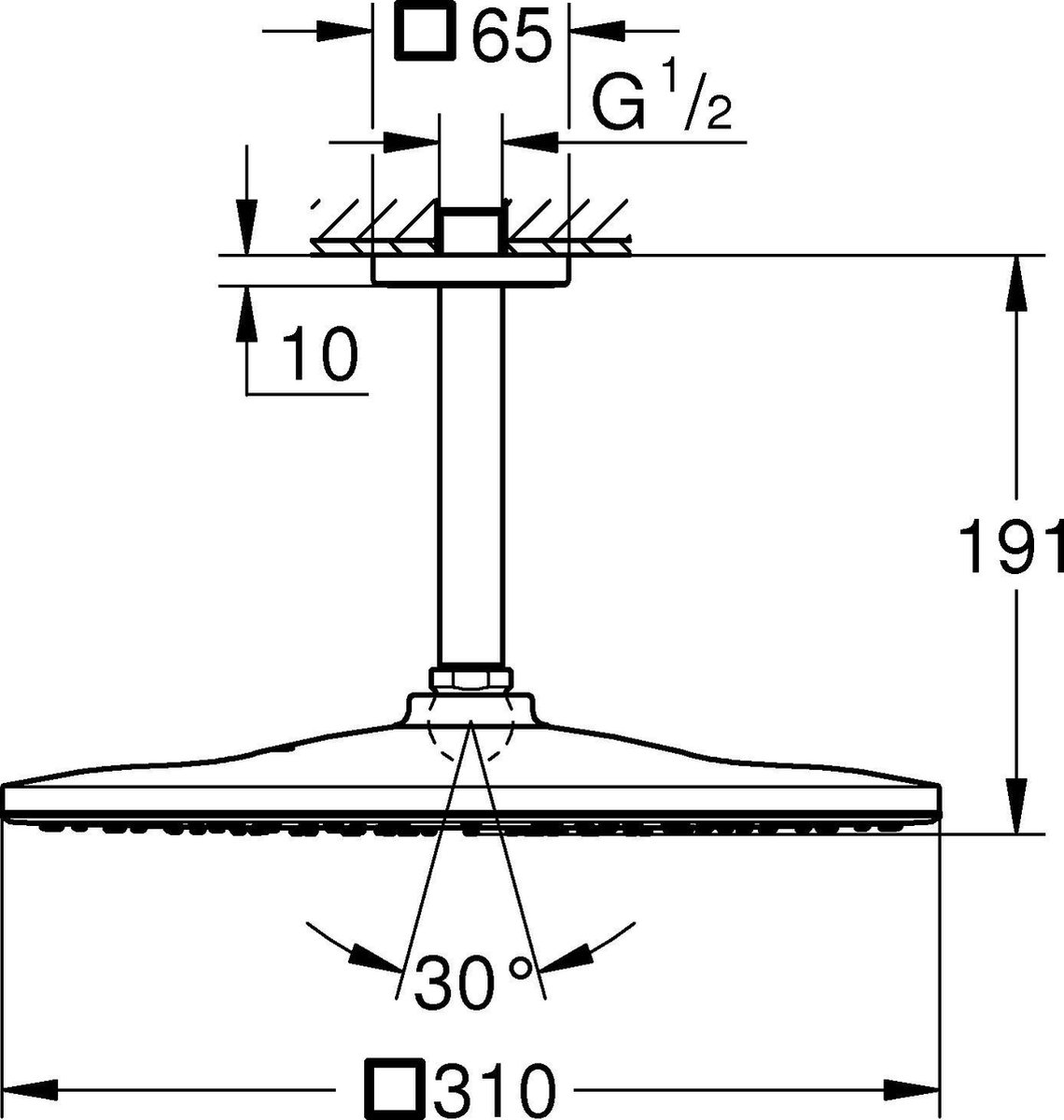 Wat vinden we goed aan de GROHE Rainshower 310 Mono Cube Hoofddoucheset 26566DC0