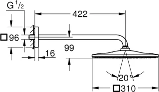 GROHE Rainshower 310 Mono Cube Hoofddoucheset Hard Graphite 26564AL0