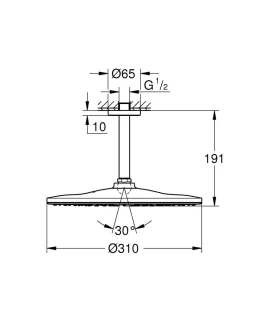 GROHE Rainshower 310 Mono Hoofddouche Plafond Chroom