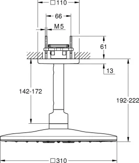 GROHE Rainshower 310 Smartactive Hoofddoucheset Duo Hard Graphite