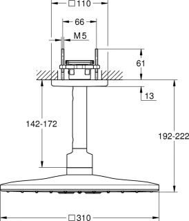 GROHE Rainshower 310 Smartactive hoofddoucheset hard graphite