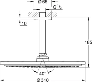 GROHE Rainshower Cosmopolitan Hoofddouche 31 cm Hard Graphite