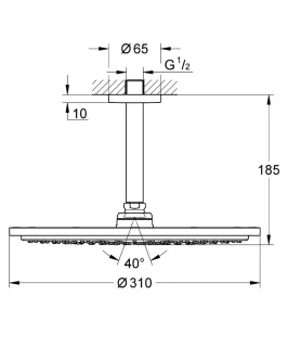 GROHE Rainshower Cosmopolitan Hoofddouche 31 cm Met Plafondarm