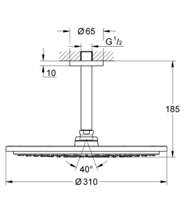 GROHE Rainshower Cosmopolitan Hoofddouche Mat Zwart 31 cm