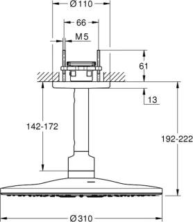GROHE Rainshower hoofddouche rond supersteel