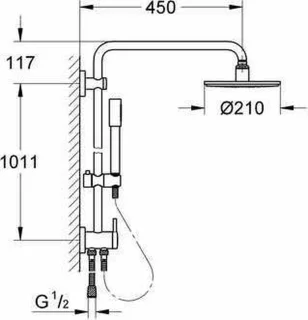 GROHE Rainshower Modern douchesysteem 21 cm chroom