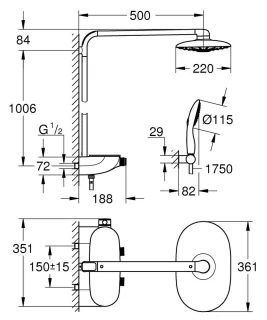 GROHE Rainshower SmartControl Duo Regendouche Ø36 cm Wit