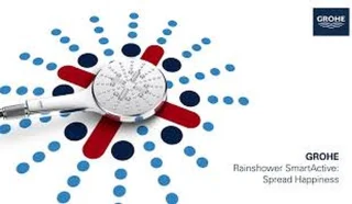 GROHE Rainshower vierkante hoofddouche met arm hard graphite geborsteld