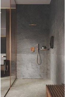 GROHE Rainshower vierkante hoofddouche met arm warm sunset geborsteld