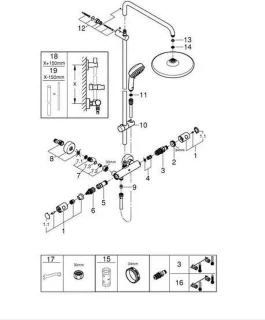GROHE Tempesta Cosmopolitan Regendoucheset Thermostatisch Chroom