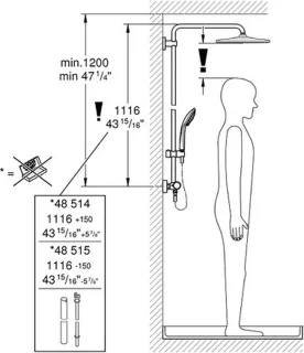 GROHE Vitalio Joy 260 Regendouche Chroom inclusief Thermostaatkraan