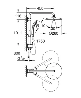 GROHE Vitalio Joy 260 Regendouche Chroom