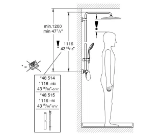 GROHE Vitalio Joy 310 Regendouche met thermostaatkraan en planchet chroom