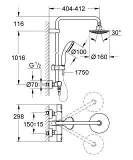 GROHE Vitalio Start Regendouche 16 cm Chroom