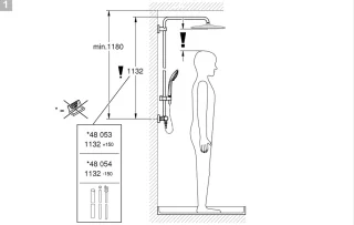 GROHE Vitalio Start Regendouche 250 Mat Zwart Thermostaatkraan
