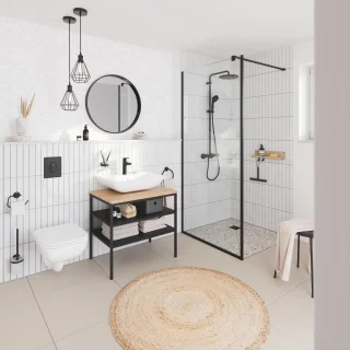 GROHE Vitalio Start Regendouche 250 Mat Zwart Thermostaatkraan