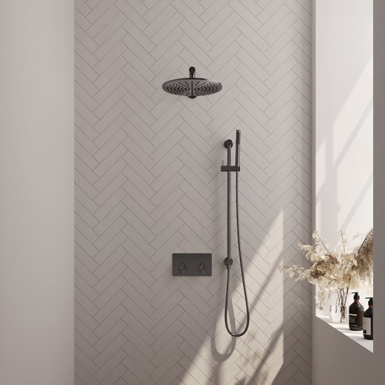 Gunmetal Edition thermostatische inbouw regendouche set 62