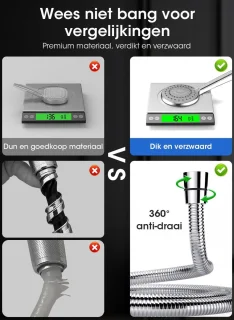 Handdouche met 2 m slang