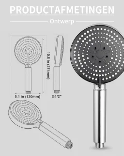 Handdouche met filter, 13 cm