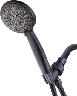 Handdouche met slang, geborsteld nikkel