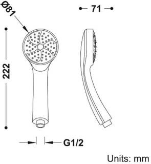 Handdouche Ø80 mm