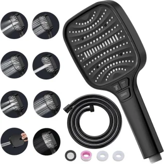 Handdouche rechthoekig obsidiaan zwart