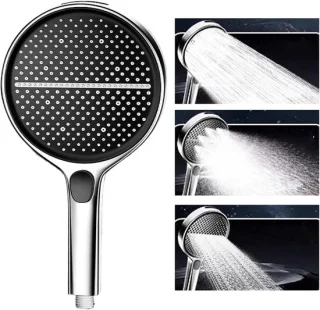 Handdouche set dubbele douchekoppen 30 x 10 cm zilver
