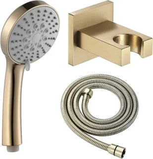 Handdouche set met 5 straalmodi - geborsteld goud