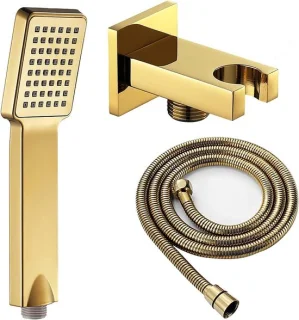 Handdouche set met doucheslang, geborsteld goud