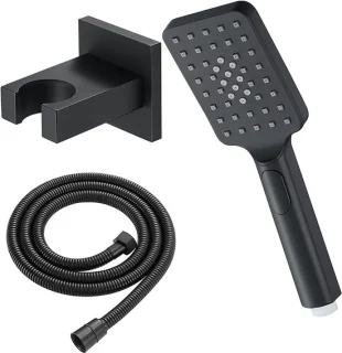 Handdouche set - regen douchekop - zwart