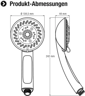 Handdouche verchroomd 104,5 mm