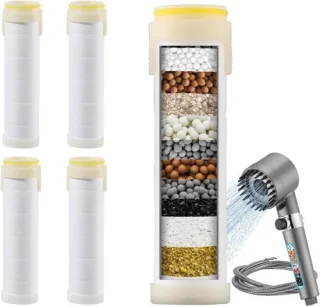 Handdouches met steenfilter - set van 4