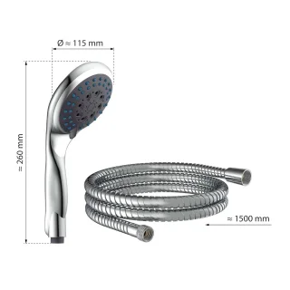 Handdoucheset met doucheslang, chroom