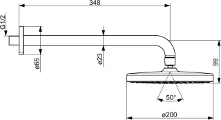 Hansa Basicjet regendouche 20 cm mat zwart 4436010033
