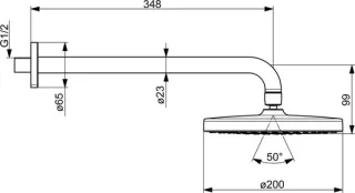 Hansa Basicjet regendouche 20 cm mat zwart 4436010033