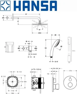 Hansa Bluebox Showerset met Rond Hoofdouche
