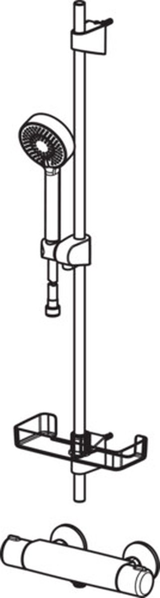 Hansa Hansamicra Hansabasicjet glijstangset 92cm chroom