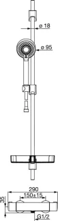 Hansa Hansamicra Hansabasicjet glijstangset 92cm chroom