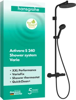 hansgrohe Activera S Showerpipe 240 mat zwart